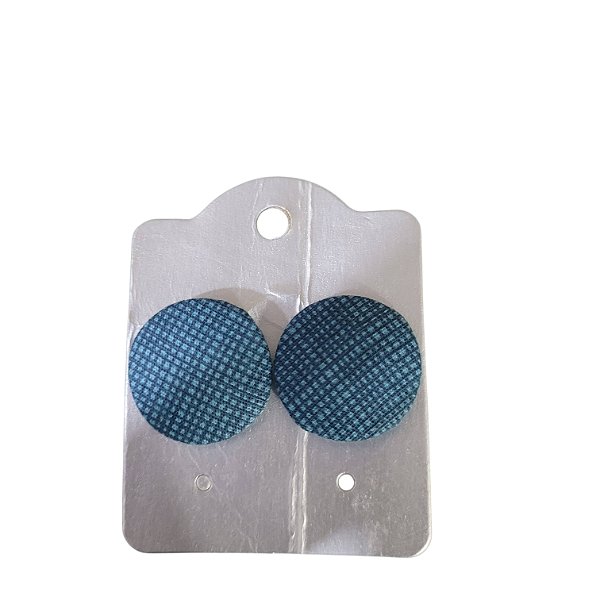 Brinco de Botão 24mm - Jeans