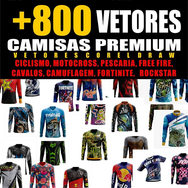 KIT SUBLIMAÇÃO PREMIUM - +800 VETORES CAMISAS