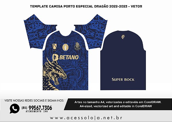 Template Camisa Porto especial Dragão 2022-2023 - Vetor