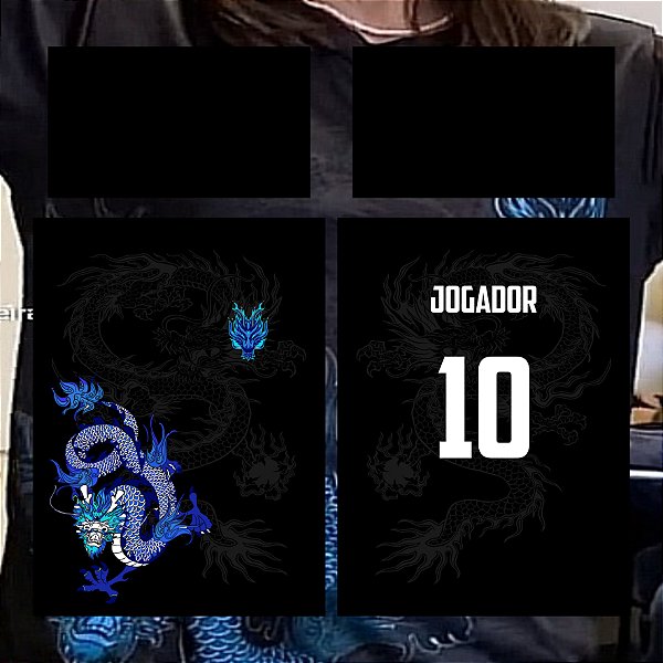 Template Camisa - Dragão Terceirão azul - Vetor