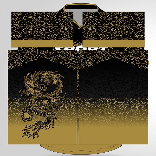 Template Camisa - InterClasse  Dragão Dourado Chines  - Vetor