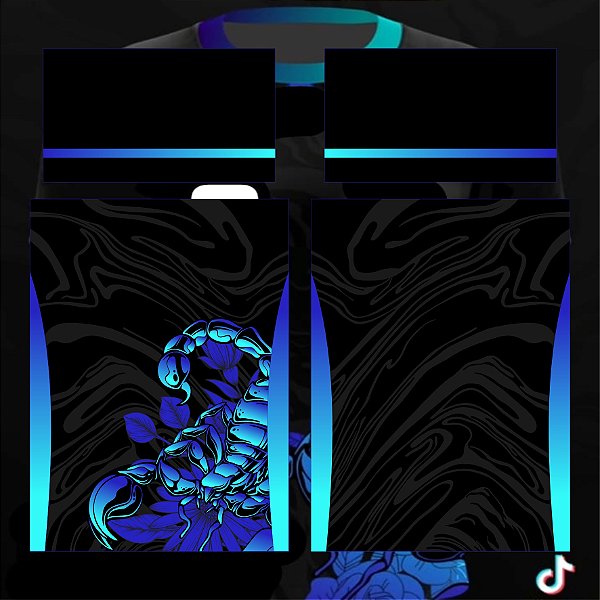 Template Camisa - InterClasse  Escorpião blue 23 - Vetor