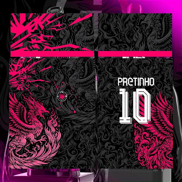 Template Camisa - InterClasse TikTok Fenix Rosa 24 - Vetor