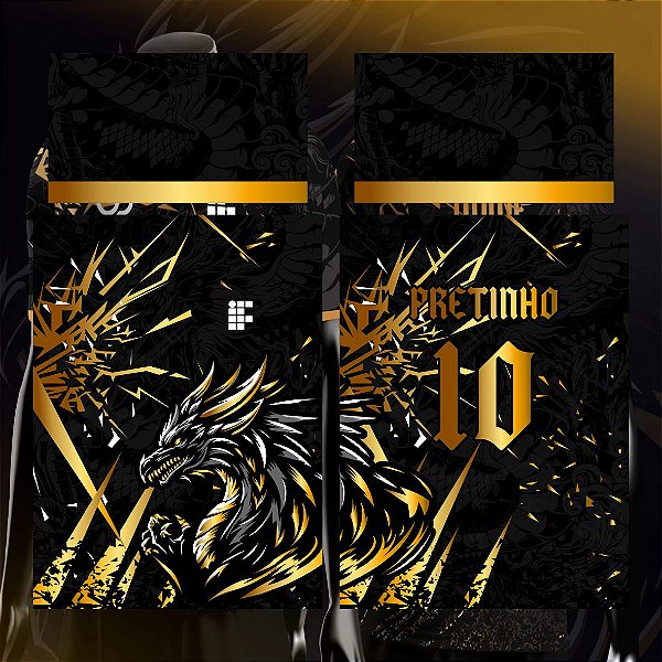 Template Camisa - InterClasse Dragão Dourado Geometric 24 - Vetor