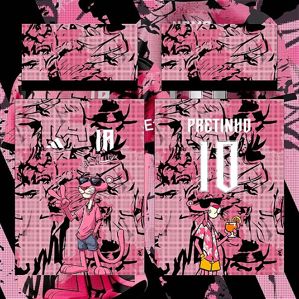 Template Camisa - InterClasse  Pantera Cor de Rosa 24 - Vetor