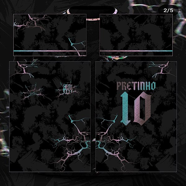 Template Camisa - InterClasse Barcelona Degradê Raios 24 - Vetor