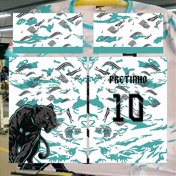 Template Camisa - InterClasse Pantera Verde Agua 24 - Vetor