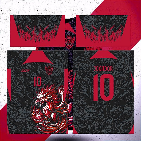 Template Camisa - InterClasse Fenix Fire Vermelha 24 - Vetor