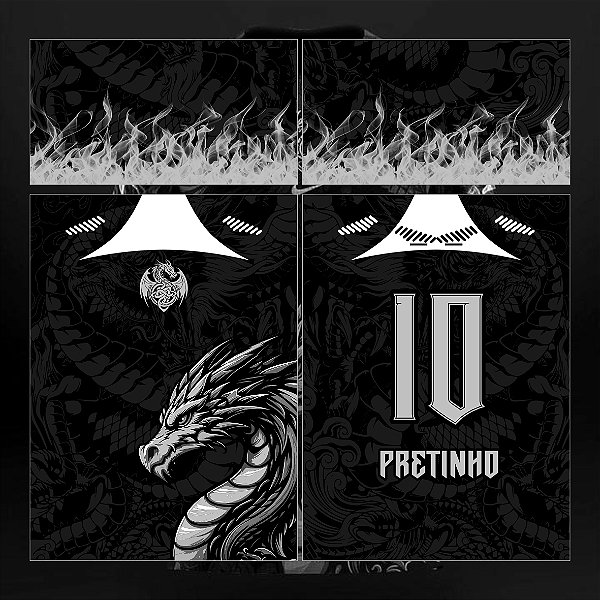 Template Camisa - InterClasse  Dragão Cinza Fire 24 - Vetor