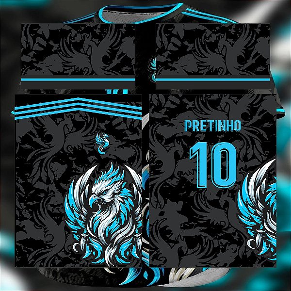 Template Camisa - InterClasse  Fenix Celeste blue 24 - Vetor