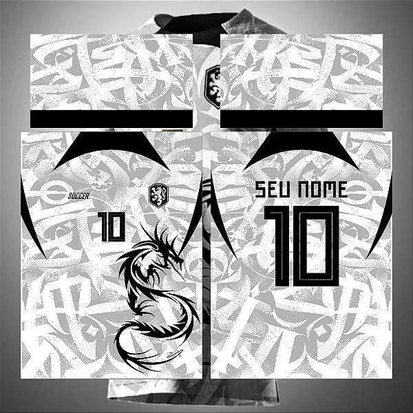 Template Camisa - InterClasse Dragão White Holanda 24 - Vetor