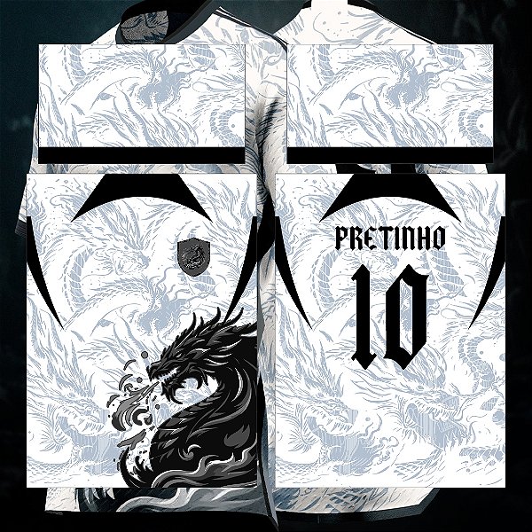 Template Camisa - InterClasse Dragão Black Cospe Fire 24 - Vetor