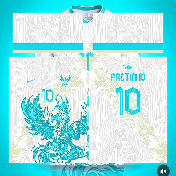 Template Camisa - InterClasse Fênix Azul degradê bege 24 - Vetor