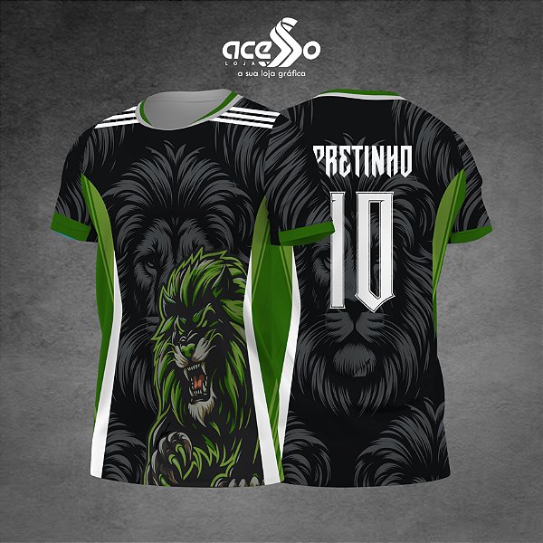 Template Camisa - Leão Verde bravo 25 - Vetor