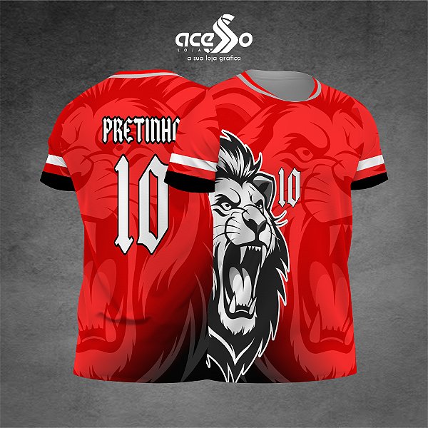 Template Camisa - Leão red 2025 - Vetor