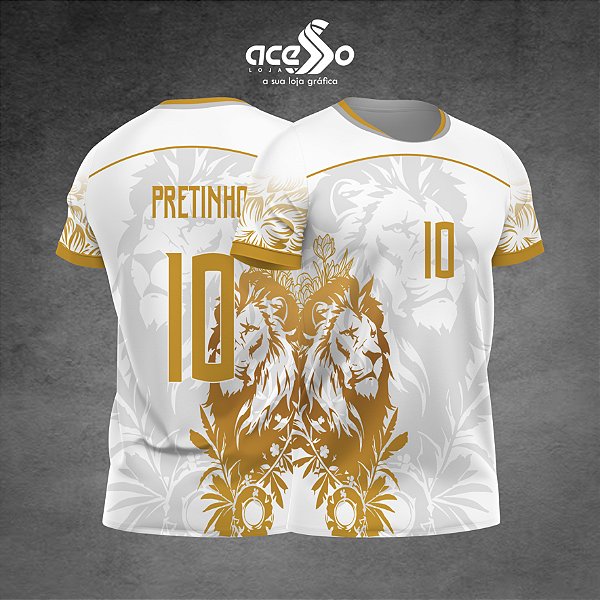 Template Camisa -  Leão Floral Dourado 2025 - Vetor