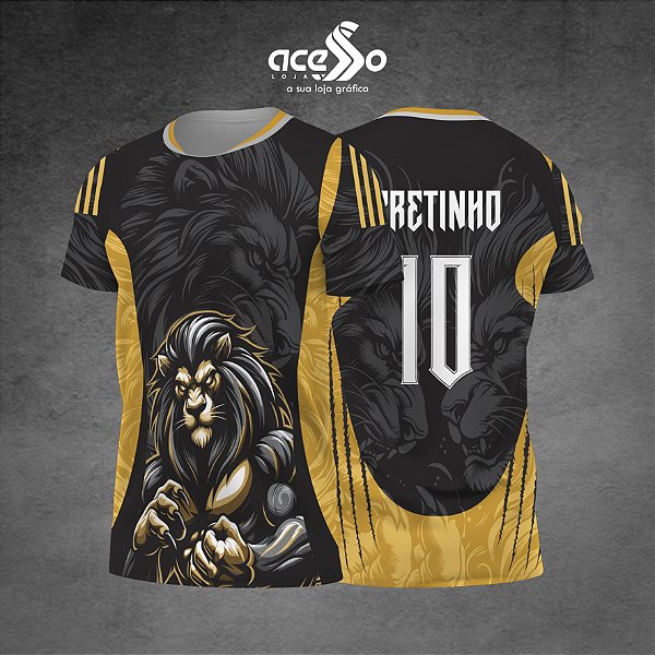 Template Camisa -  Leão Dourado Garras 25  - Vetor