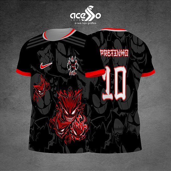 Template Camisa - Gengar Fantasmas Vermelhos 2025 - Vetor