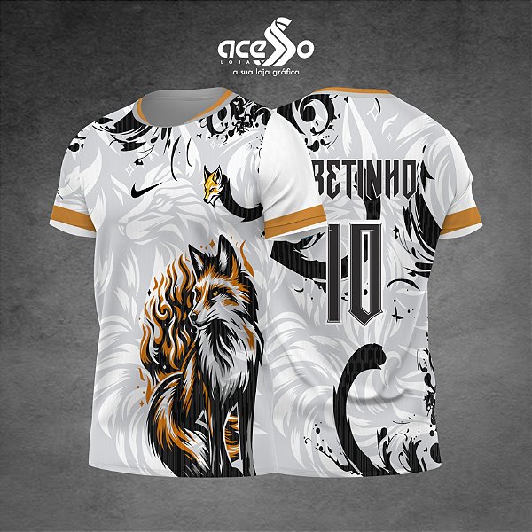 Template Camisa - Fox Raposa Dourada 25 - Vetor