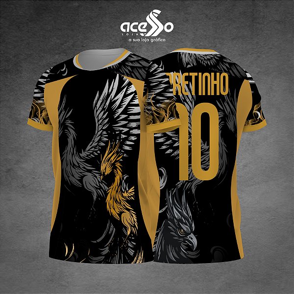 Template Camisa - Ave Fenix Dourada 2025 - Vetor