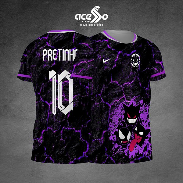 Template Camisa - Gengar Nike Lilas 25 - Vetor