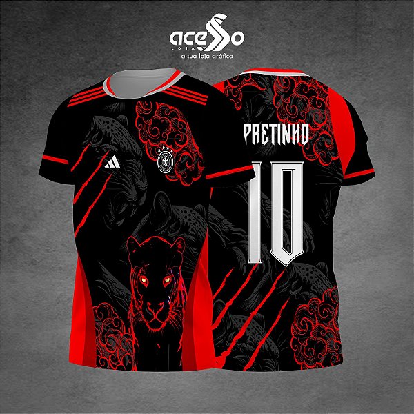 Template Camisa - Alemanha Pantera Red nuvens 25 - Vetor
