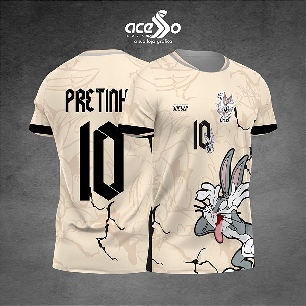 Template Camisa - Pernalonga mostra lingua 25 - Vetor