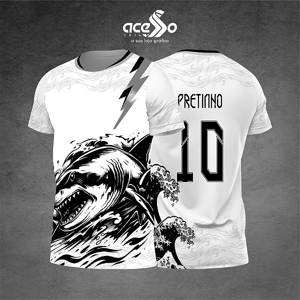 Template Camisa - Waefers tubarão black 2025 - Vetor