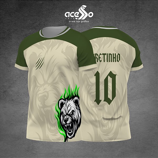 Template Camisa - Urso IA militar 2025 - Vetor