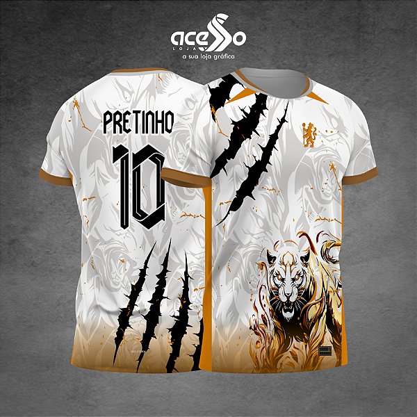Template Camisa - Chelsea Gold Tigre 2025 - Vetor
