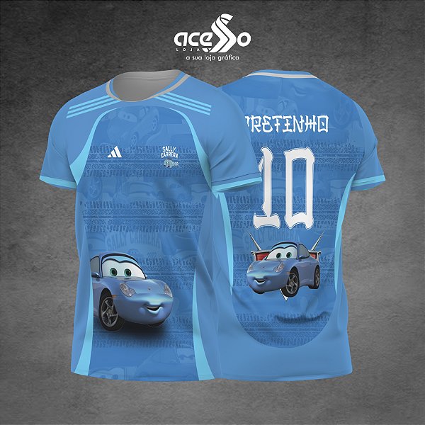 Template Camisa - Sally Carrera Azul 2025 - Vetor
