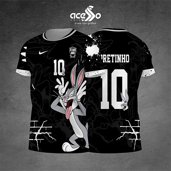 Template Camisa -  Pernalonga Olho fechado - black 25 - Vetor