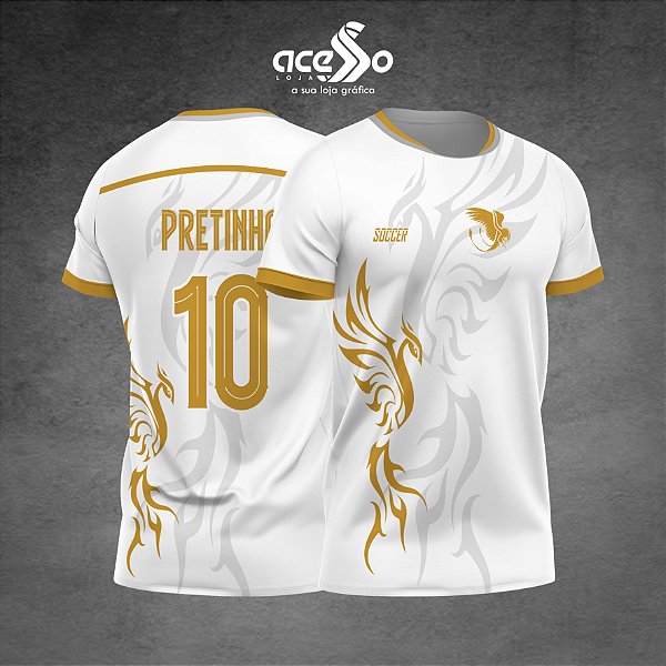Template Camisa - SFenix simples dourada 25 - Vetor