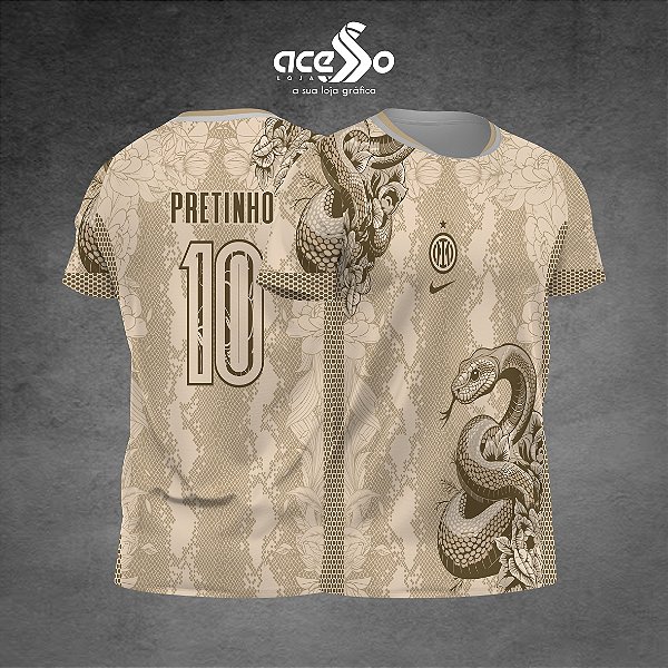Template Camisa - Cobra floral Inter Milan 25 - Vetor