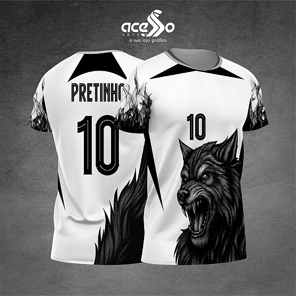 Template Camisa - Lobo Sanguinario fire black 2025 - Vetor