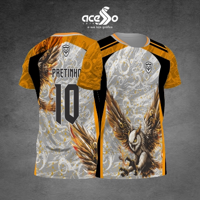 Template Camisa - Coruja Laranja actual 25 - Vetor