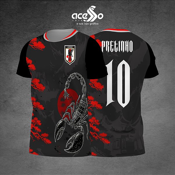 Template Camisa - Escorpião Japones red 25 - Vetor