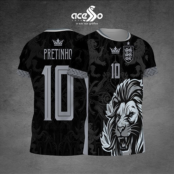 Template Camisa - Leão Black Inglaterra 2025 - Vetor