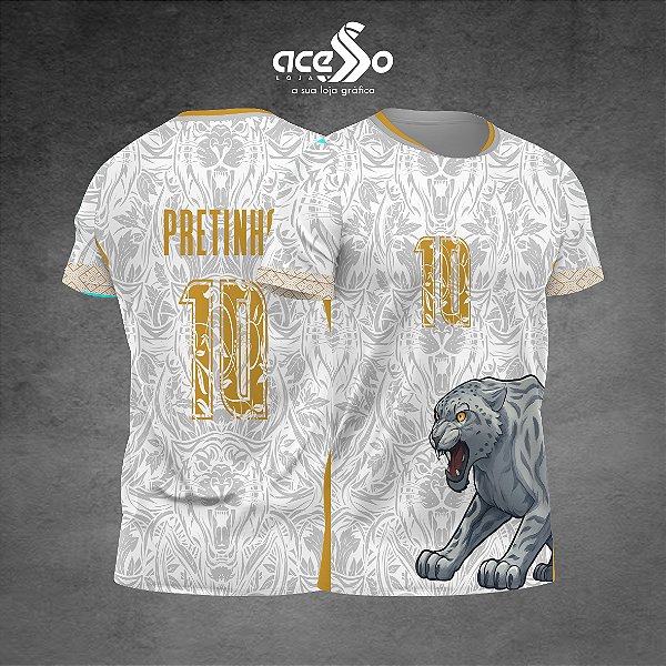 Template Camisa - Leopardo branco padrão 25 - Vetor
