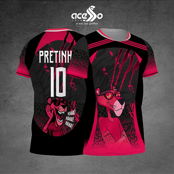 Template Camisa - Pantera cor Rosa - Rindo 25 - Vetor