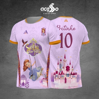 Template Camisa - Princesa Sofia The First lilas 25 - Vetor