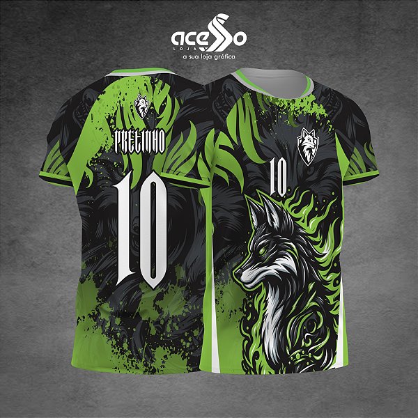 Template Camisa - Raposa Green grunge 25 - Vetor