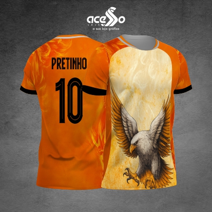 Template Camisa - Águia IA orange AB 25 - Vetor