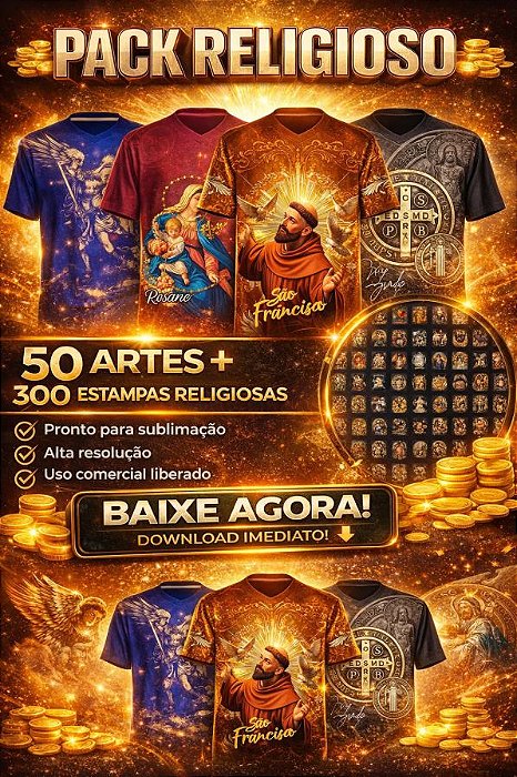 Pack Religioso - +50 vetores - 300 Estampas Religiosas - Cdr Vetor