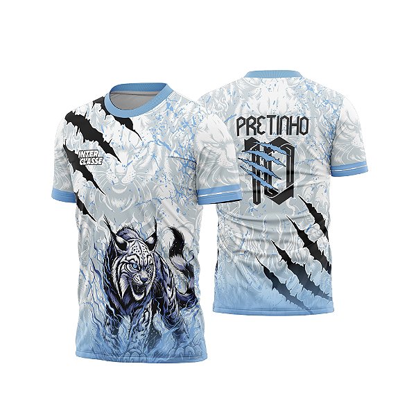 Template Camisa - Felino onça blue 26 - Vetor