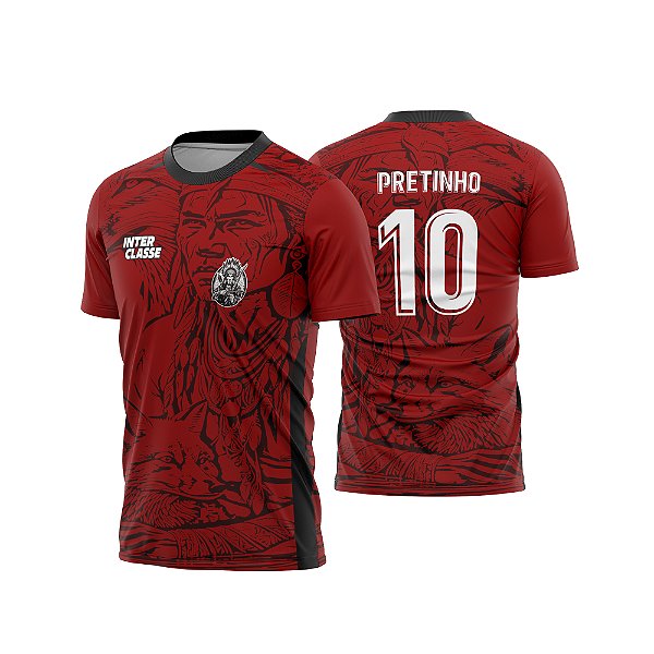 Template Camisa - Indio e lobo vermelho 2026 - Vetor