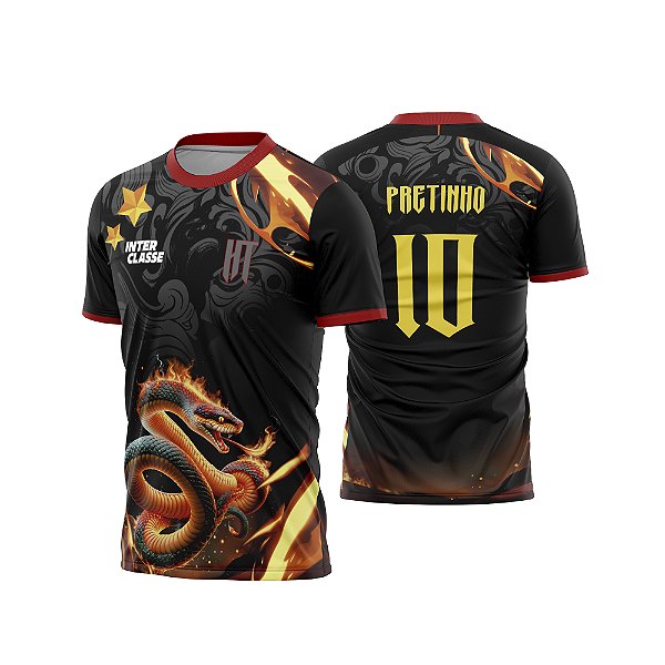Template Camisa - Serpente Fogo red 26 - Vetor