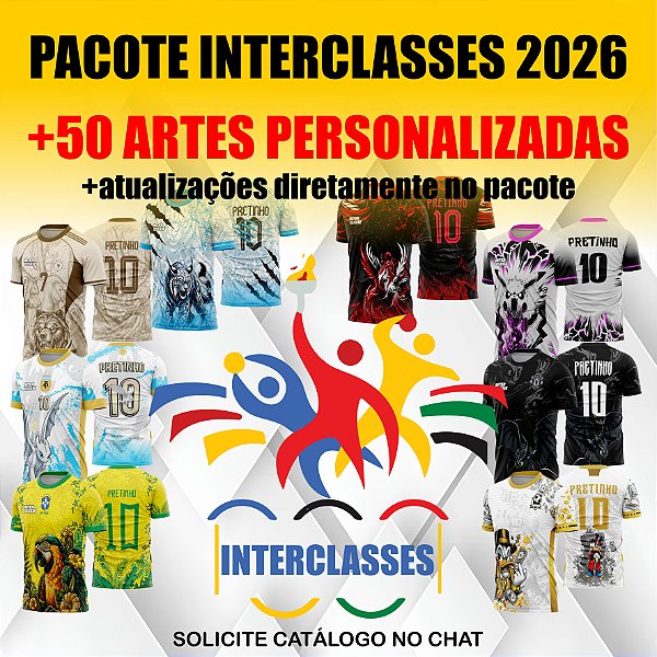 Pacote Camisas Template Interclasses 2026 - ARTE VETOR