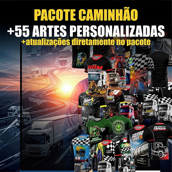 Pacote Caminhoneiros - Caminhão - Carreta - Template Camisa - Arte Vetor Cdr