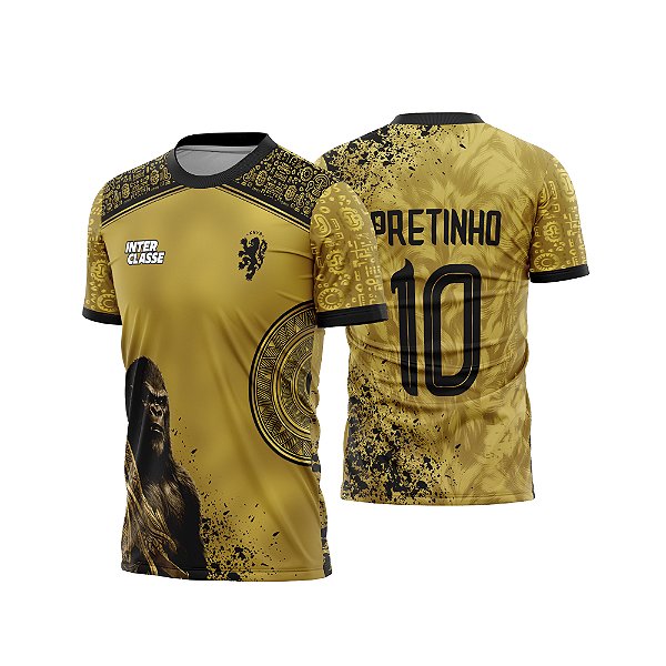 Template Camisa - Gorila Dourado Grunge 26 - CDR Vetor
